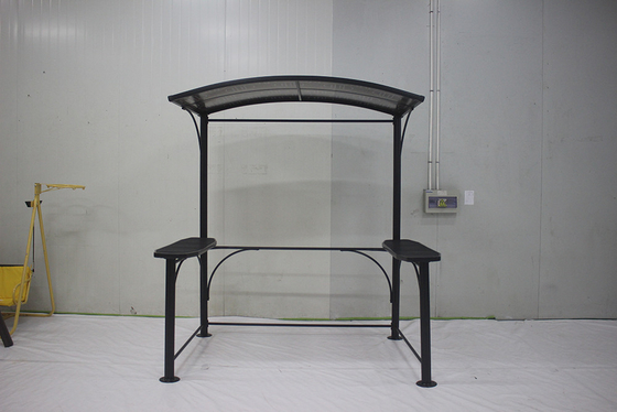 Gazebo de barbecue en aluminium et en fer 2.18*1.43*2.13-2.29M pour une grille à toit de jardin
