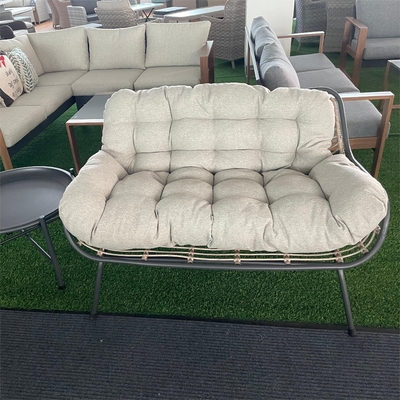 Meubles de jardin d'extérieur Canapé en rotin en aluminium avec table de luxe et chapeau acheteurs