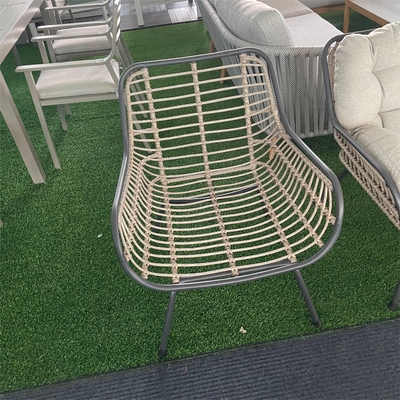 Meubles de jardin d'extérieur Canapé en rotin en aluminium avec table de luxe et chapeau acheteurs