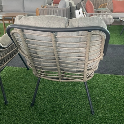 Meubles de jardin d'extérieur Canapé en rotin en aluminium avec table de luxe et chapeau acheteurs