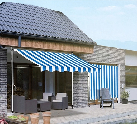 2.5 * 1.2m type de pilier auvents pour patio extérieur jardin auvents ombre solaire alliage d'aluminium