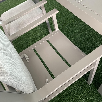 Couchette en aluminium en rotin en extérieur pliée de style moderne pour table de thé de jardin de luxe