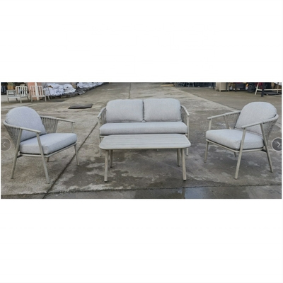 Meubles de jardin en extérieur Bistro en aluminium canapé en rotin ensemble avec table basse de luxe