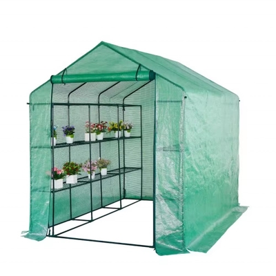 Couverture de serre mobile en PVC imperméable à l'eau transparente à cadre métallique pour la plantation de jardins