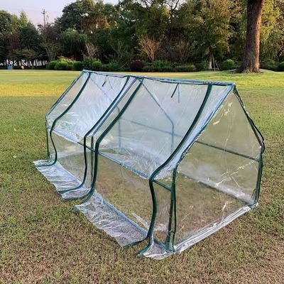 Couverture de serre mobile en PVC imperméable à l'eau transparente à cadre métallique pour la plantation de jardins