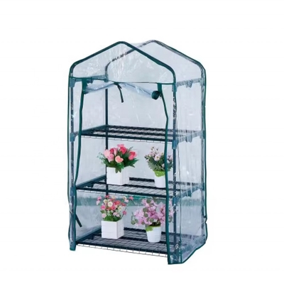 Couverture de serre mobile en PVC imperméable à l'eau transparente à cadre métallique pour la plantation de jardins