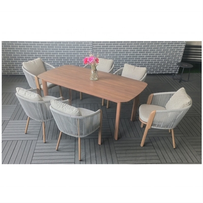 Meubles de jardin en extérieur Ensemble de canapé en rotin en aluminium Table de loisirs Ensemble de dîner