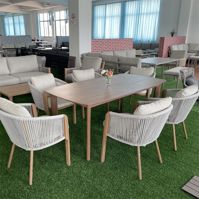 Meubles de jardin en extérieur Ensemble de canapé en rotin en aluminium Table de loisirs Ensemble de dîner