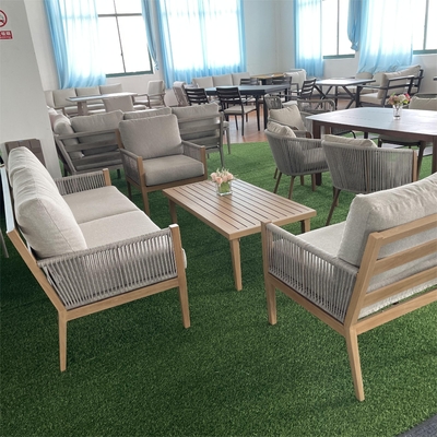 Meubles de jardin en extérieur Ensemble de canapé en rotin en aluminium Table de loisirs Ensemble de dîner