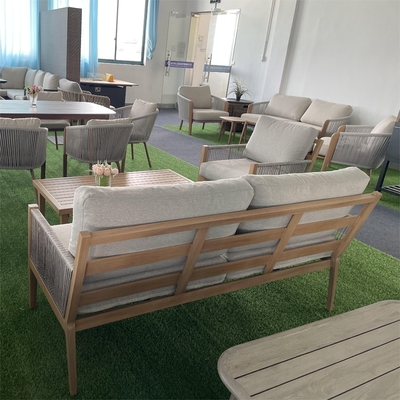 Meubles de jardin en extérieur Ensemble de canapé en rotin en aluminium Table de loisirs Ensemble de dîner