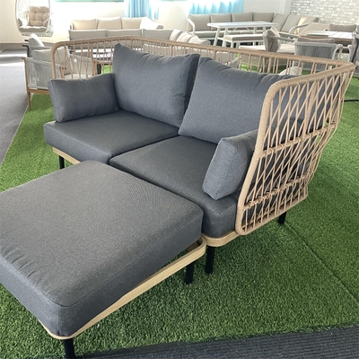 Meubles de jardin d'extérieur en aluminium Bistro canapé en rotin Pour un dîner de luxe