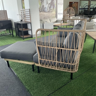 Meubles de jardin d'extérieur en aluminium Bistro canapé en rotin Pour un dîner de luxe