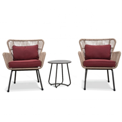 Ensemble de meubles de jardin en extérieur Canapé en rotin en aluminium avec table à thé et chaises de bistrot