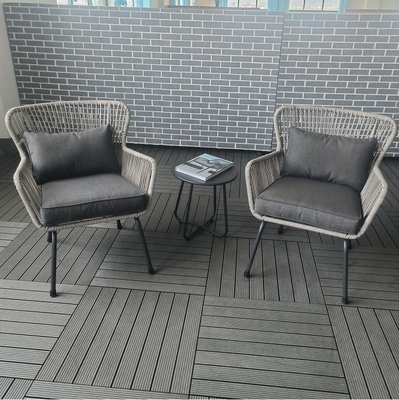 Ensemble de meubles de jardin en extérieur Canapé en rotin en aluminium avec table à thé et chaises de bistrot