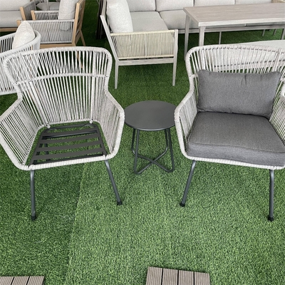 Ensemble de meubles de jardin en extérieur Canapé en rotin en aluminium avec table à thé et chaises de bistrot