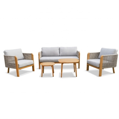 Meubles de jardin extérieur en aluminium, canapé en rotin et ensemble de teapoy de luxe