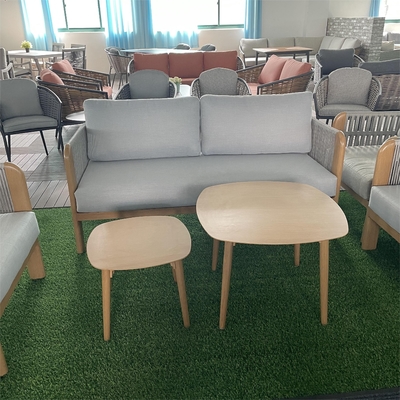 Meubles de jardin extérieur en aluminium, canapé en rotin et ensemble de teapoy de luxe