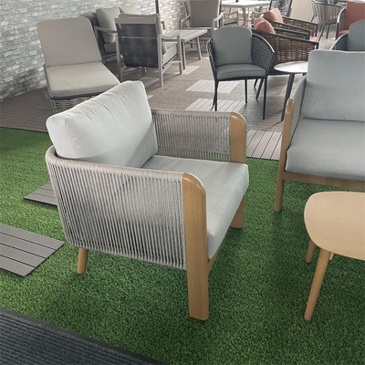 Meubles de jardin extérieur en aluminium, canapé en rotin et ensemble de teapoy de luxe