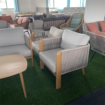 Meubles de jardin extérieur en aluminium, canapé en rotin et ensemble de teapoy de luxe