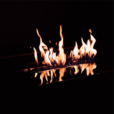 Grill en acier en extérieur avec foyer de gaz sans fumée