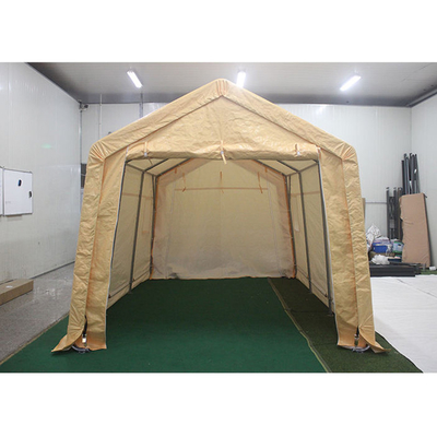 Carport pratique pour un seul véhicule avec cadre en acier enduit de poudre et couverture en tissu