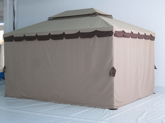 ÉCO-FRIENDLY Gazebo de jardin en aluminium étanche à l'eau avec moustiquaires et murs latéraux 3x4m