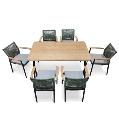 Couchette en aluminium en rotin Meubles de jardin extérieur avec table de luxe et emballage du courrier