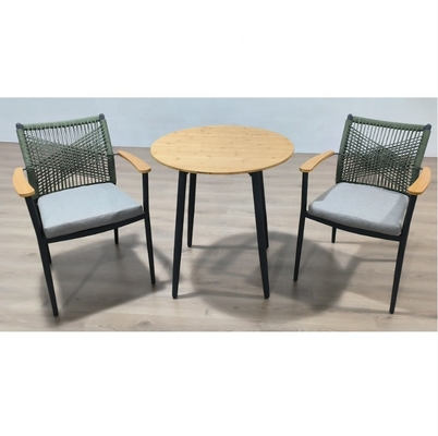 Couchette en aluminium en rotin Meubles de jardin extérieur avec table de luxe et emballage du courrier