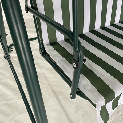 Lit suspendu extérieur design moderne 3 personnes chaise balançante patio avec tube en acier et toit