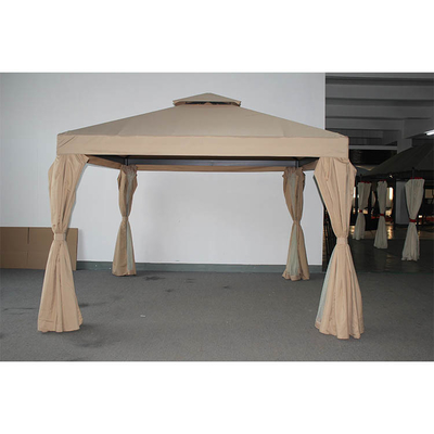 Tente de gazebo en alliage d'aluminium pour la cour avec double toit et moustiquaire