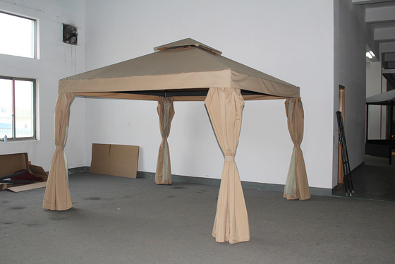 Tente de gazebo en alliage d'aluminium pour la cour avec double toit et moustiquaire