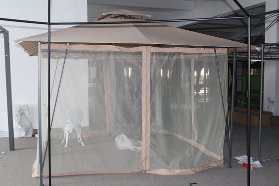 Écran solaire de jardin extérieur Gazebo en aluminium avec cadre pliable et taille 3,5 * 3,5 * 2,67M