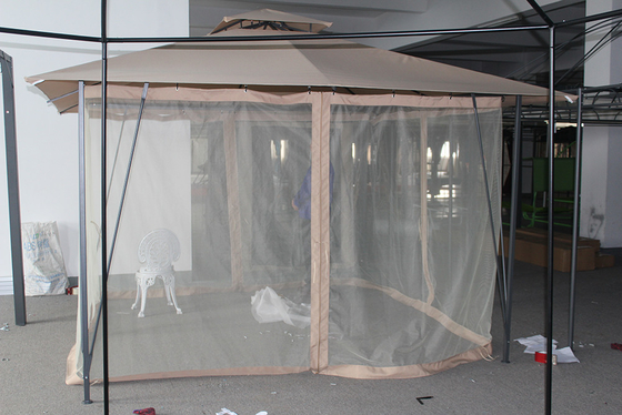 Écran solaire de jardin extérieur Gazebo en aluminium avec cadre pliable et taille 3,5 * 3,5 * 2,67M