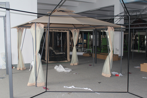 Écran solaire de jardin extérieur Gazebo en aluminium avec cadre pliable et taille 3,5 * 3,5 * 2,67M
