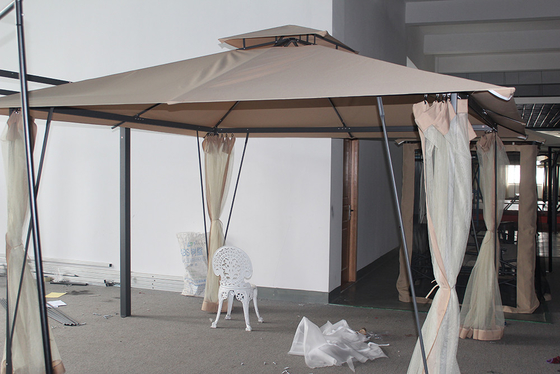 Écran solaire de jardin extérieur Gazebo en aluminium avec cadre pliable et taille 3,5 * 3,5 * 2,67M