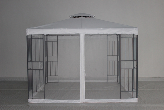 Tente de jardin à plafond dur extérieur Gazebo avec côtés en acier et personnalisable