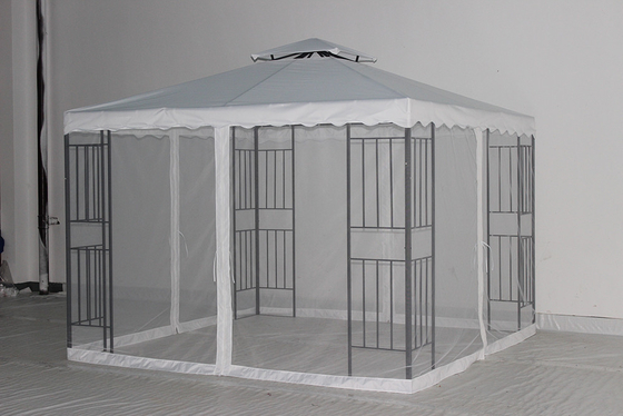 Tente de jardin à plafond dur extérieur Gazebo avec côtés en acier et personnalisable