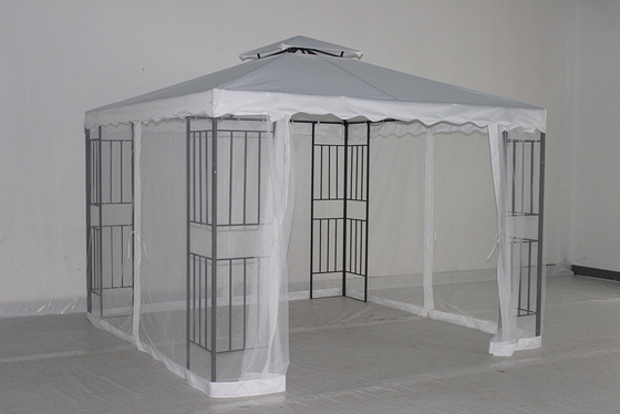 Tente de jardin à plafond dur extérieur Gazebo avec côtés en acier et personnalisable