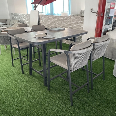 Ensemble de jardin spécifique Canapé en rotin en aluminium Table de style design moderne Ensemble de thé Bistro