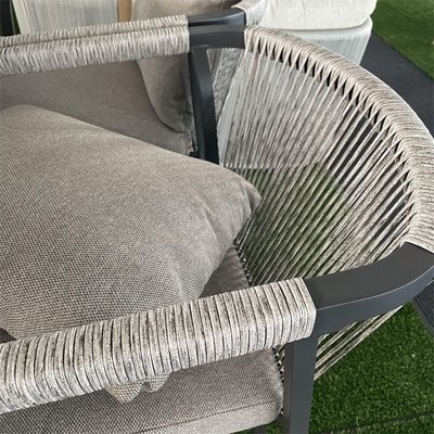Ensemble de jardin spécifique Canapé en rotin en aluminium Table de style design moderne Ensemble de thé Bistro