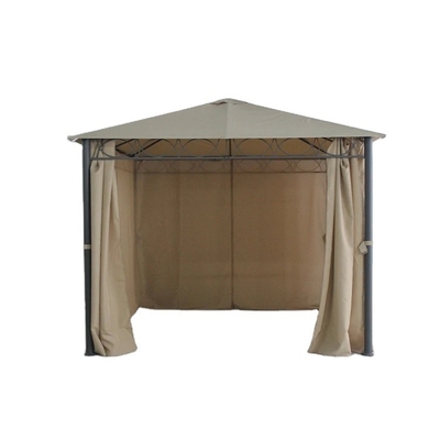 Garde extérieure Gazebo métallique en acier avec rideau en polyester