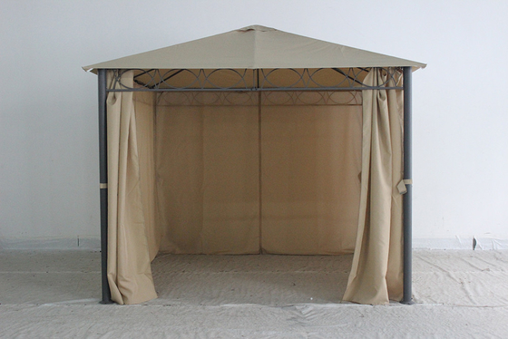 Garde extérieure Gazebo métallique en acier avec rideau en polyester