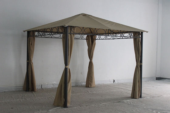Garde extérieure Gazebo métallique en acier avec rideau en polyester