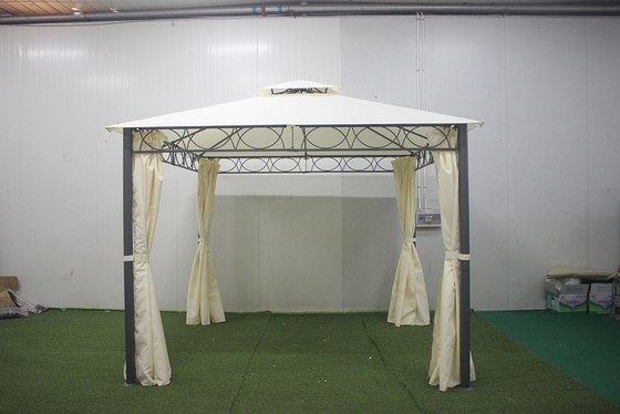 Grand mobilier de jardin en fer forgé extérieur avec couverture revêtue de PA 3 * 3 * 2,8m pavillon