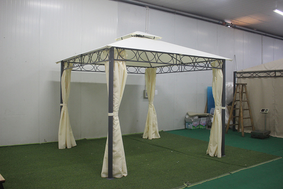 Grand mobilier de jardin en fer forgé extérieur avec couverture revêtue de PA 3 * 3 * 2,8m pavillon