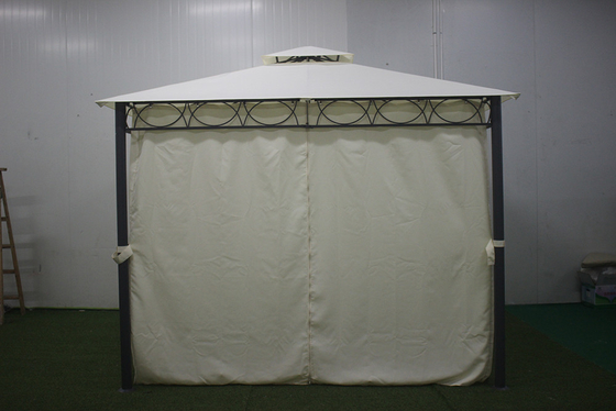 Grand mobilier de jardin en fer forgé extérieur avec couverture revêtue de PA 3 * 3 * 2,8m pavillon