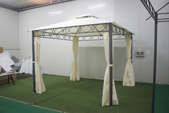 Grand mobilier de jardin en fer forgé extérieur avec couverture revêtue de PA 3 * 3 * 2,8m pavillon