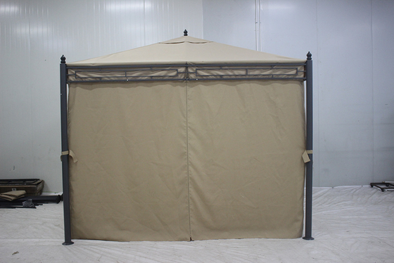 Gazebo métallique de jardin facilement assemblé 3*3*2.75M avec couverture supérieure en polyester et parois latérales