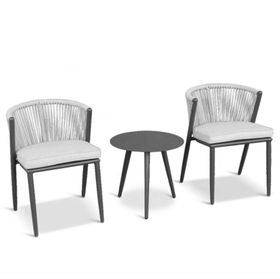 Salle de séjour cadre en aluminium mobilier de jardin extérieur canapé en rotin ensemble avec ensemble de bistrot