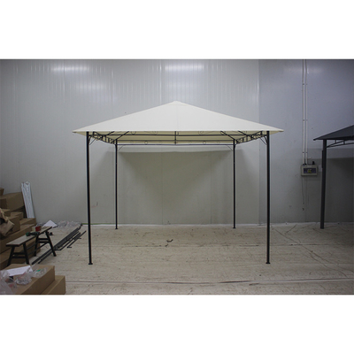 Pavillon de jardin en marbre blanc de luxe en polyester avec cadre en fer et tissu environnant